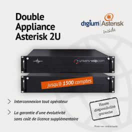 Double Appliance Asterisk 2 X 2U -1500 Comptes - Haute disponibilité
